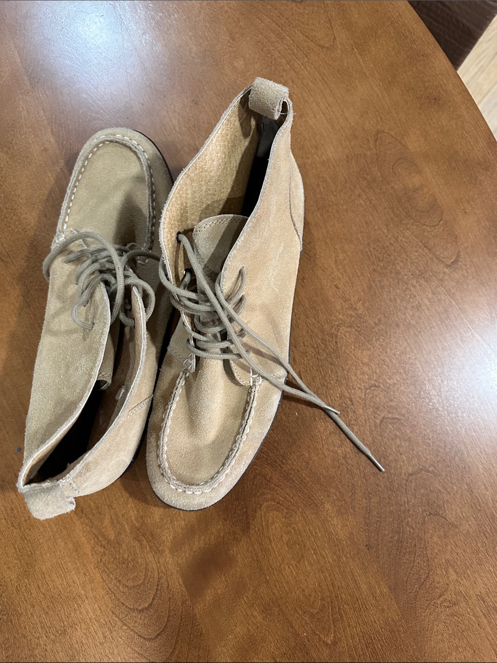 Lands' End Women’s Suede Chukka Boots in Light Tan